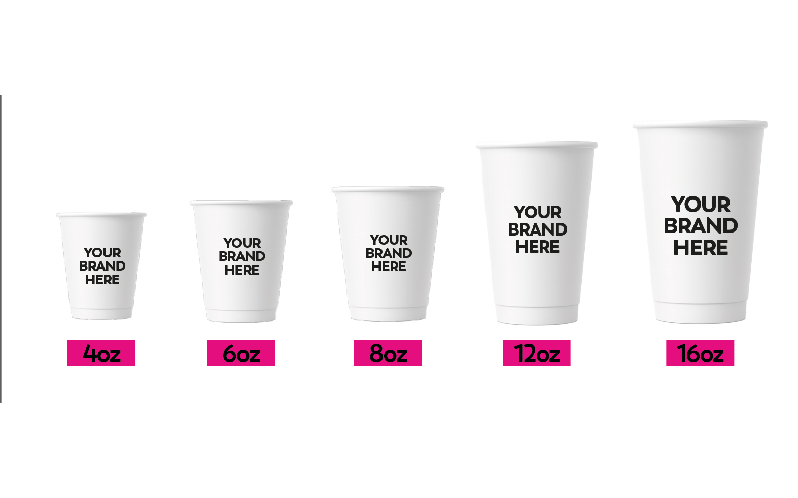 Double Wall Paper Cups 4oz 6oz 8oz 12oz 16oz